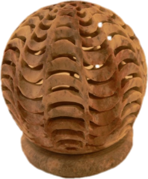 Aus Speckstein im indischen Agra gefertigtes Windlicht. Bezauberndes Licht für stimmungsvolle Atmospäre